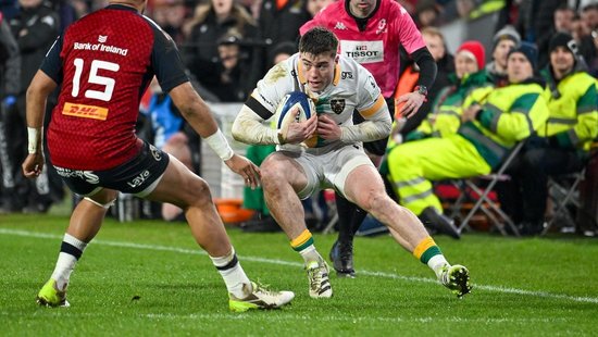 Tommy Freeman of Northampton Saints against Munster.